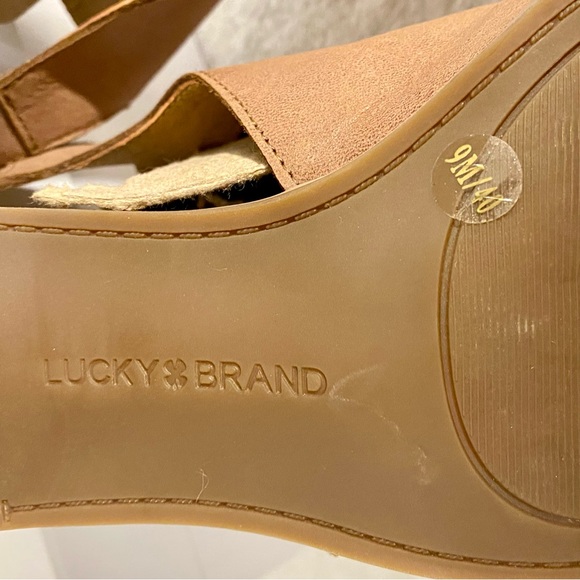 Lucky Brand Kerne Brown Leather Peep Toe Bootie Sandals Women’s Size 9M - Picture 8 of 12
